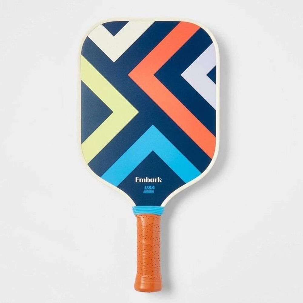 Embark Adults Pickleball Paddle USA Approved Blue/Red/Yellow Carbon Triangle
